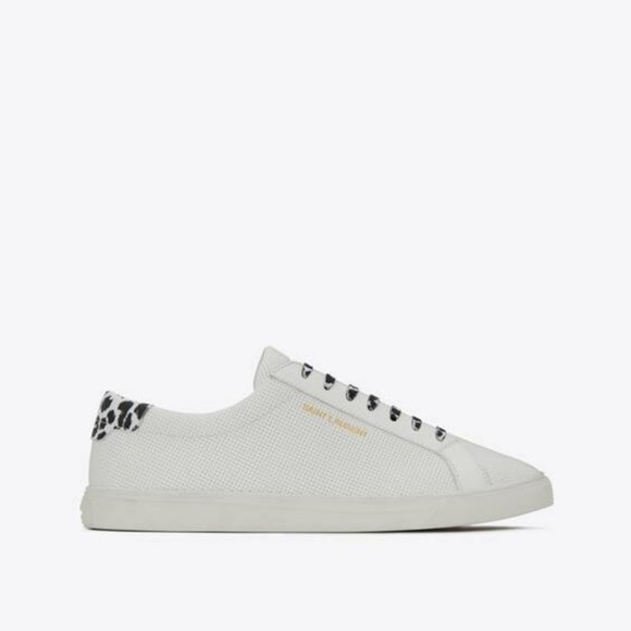 Yves Saint Laurent Shoes - YSL Andy Sneakers Perforated Leather BabyCat Print
